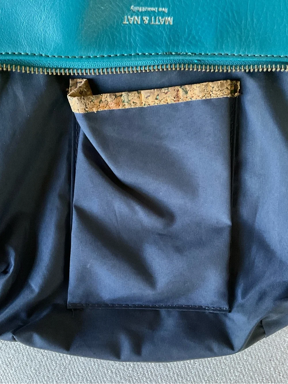 Matt & Nat Teal Vegan Leather Zip-Lid Bucket Crossbody Bag